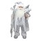 Northlight 24" Silver and White Santa Claus with Staff and Gift Bag Christmas Figure